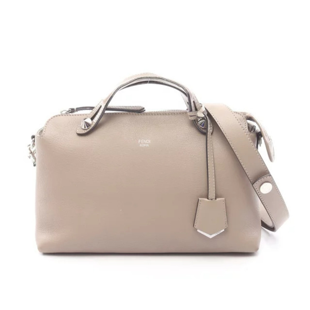 Fendi BY THE WAY Handbag Leather Beige Cream